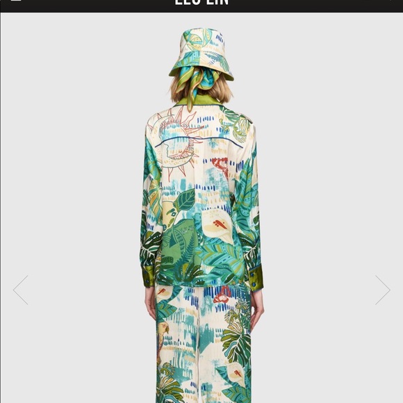 leo lin tropical silk pyjama top - Picture 11 of 12